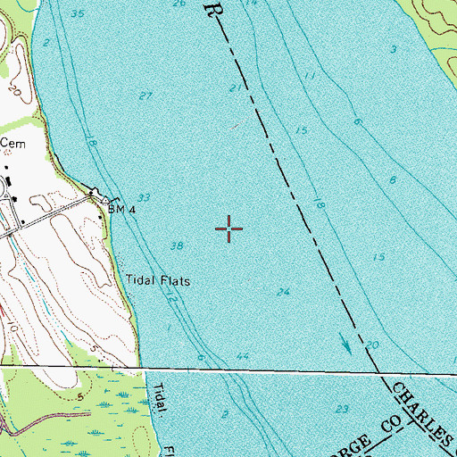 Topographic Map of Lower Brandon, VA