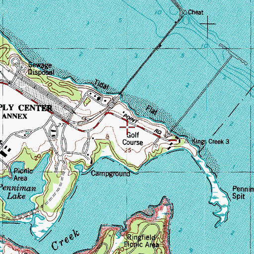Topographic Map of Cheatham Annex, VA