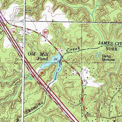 Topographic Map of Wabden Pond, VA