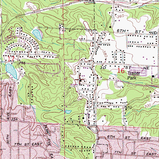 Topographic Map of Alberta Church of God, AL