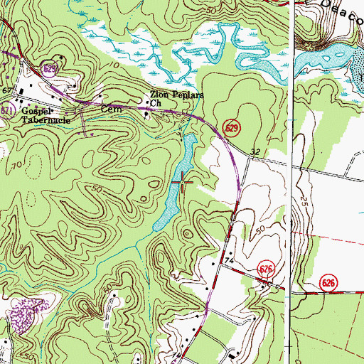 Topographic Map of Lee Pond, VA