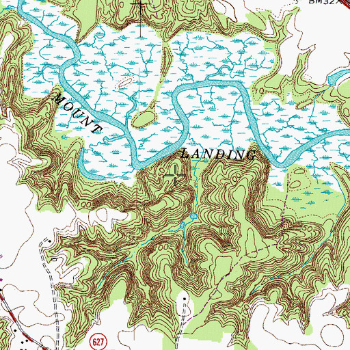 Topographic Map of Persimmon Tree Landing, VA