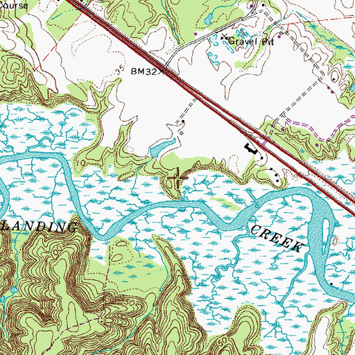 Topographic Map of Salt Bank Landing, VA