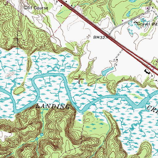 Topographic Map of Mose Landing, VA