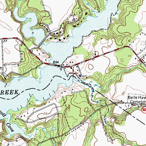 Topographic Map of Rue Wharf, VA