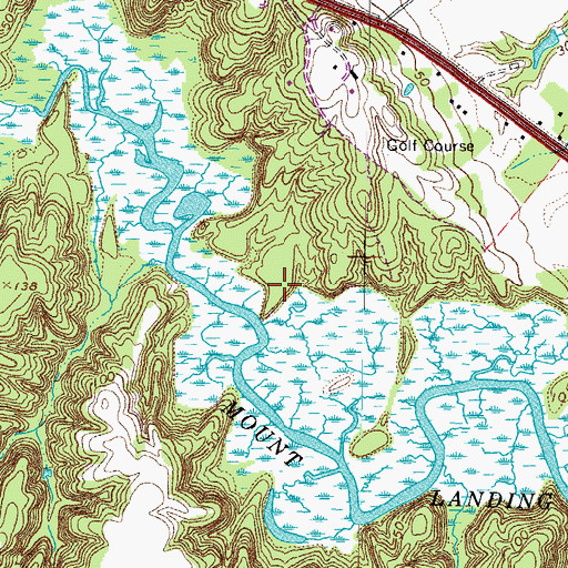 Topographic Map of Hickory Landing, VA