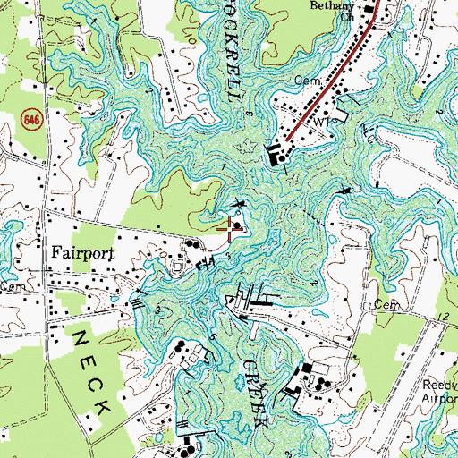 Topographic Map of Tim Point, VA
