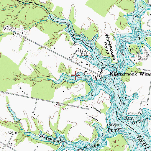 Topographic Map of Waverly Cove, VA
