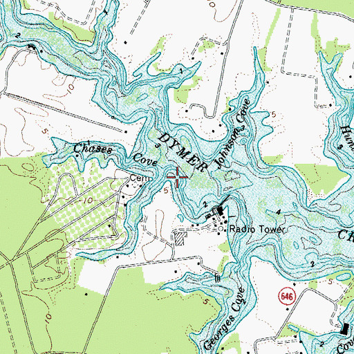 Topographic Map of Poplar Neck Creek, VA