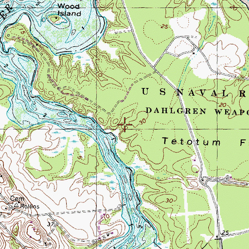 Topographic Map of Frank Landing, VA