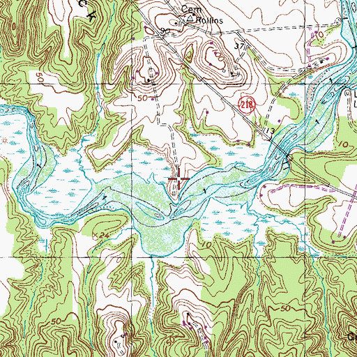 Topographic Map of Long Point, VA
