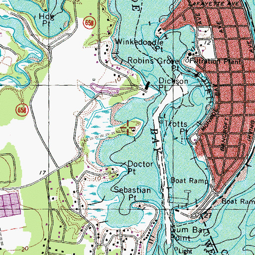 Topographic Map of Evans Island, VA