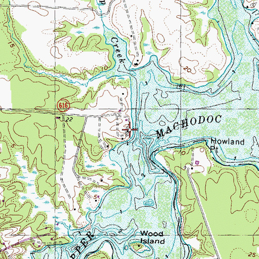 Topographic Map of Brick House Wharf, VA