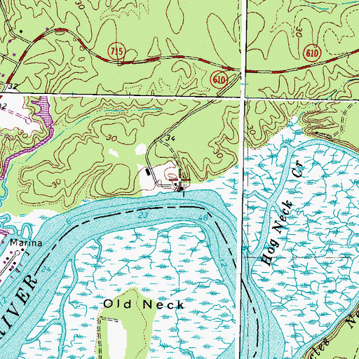 Topographic Map of Brickyard Landing, VA