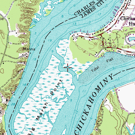 Topographic Map of The Thorofare, VA