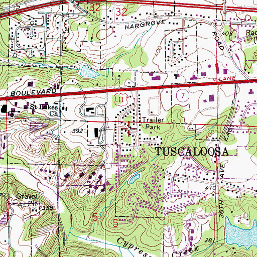 Topographic Map of Alpine Hills, AL