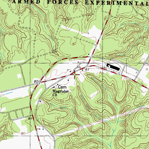 Topographic Map of Magruder, VA