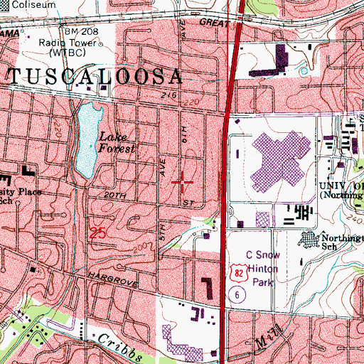 Topographic Map of Alta Vista, AL