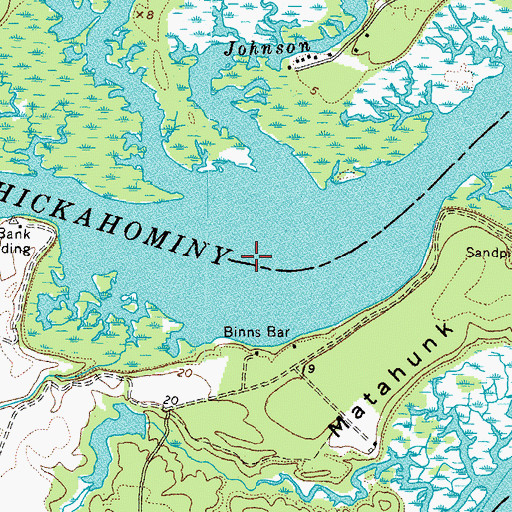Topographic Map of Chickahominy Lake (historical), VA