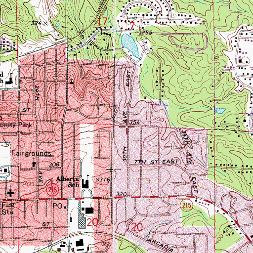 Topographic Map of Altamont, AL