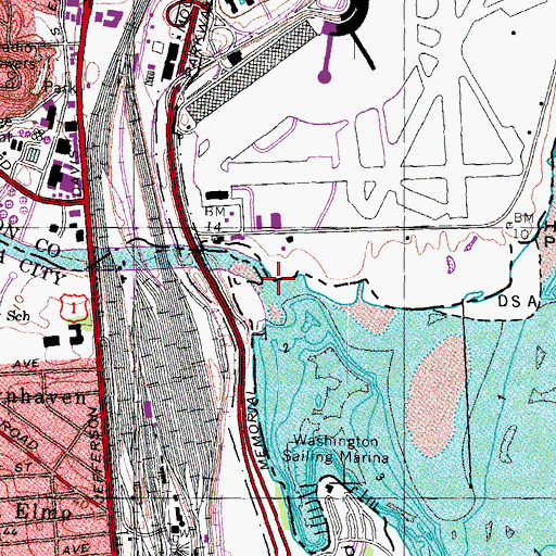 Topographic Map of Four Mile Run, VA
