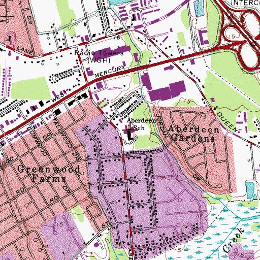 Topographic Map of Aberdeen Elementary School, VA