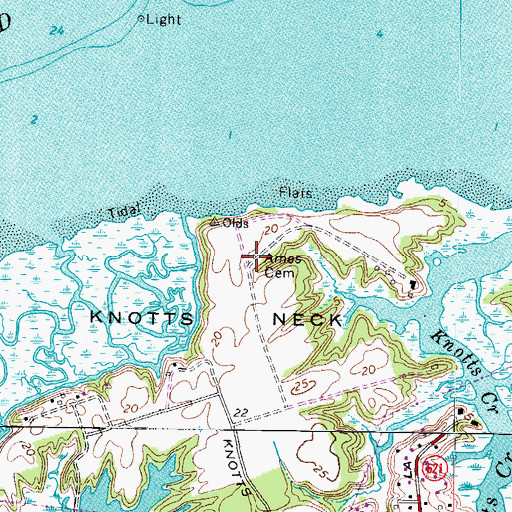 Topographic Map of Ames Cemetery, VA