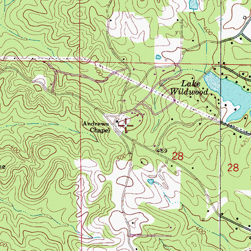 Topographic Map of Andrews Chapel Cemetery, AL