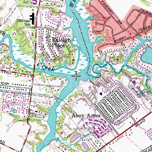 Topographic Map of Bailey Creek, VA