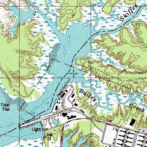 Topographic Map of Bailey Creek, VA