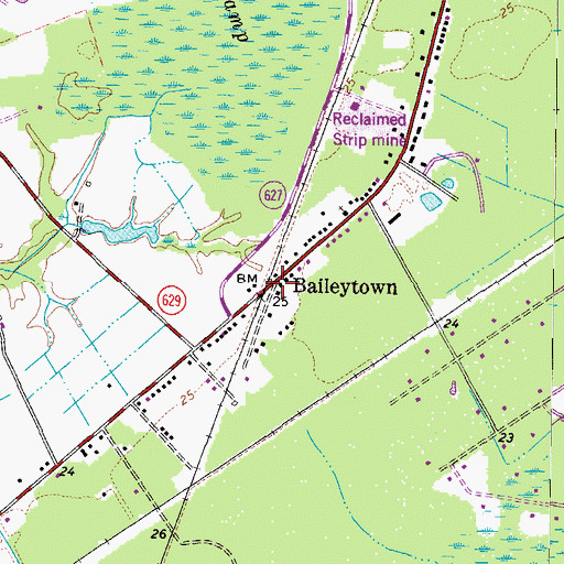 Topographic Map of Baileytown, VA