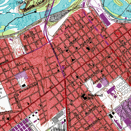 Topographic Map of Bainbridge School, VA