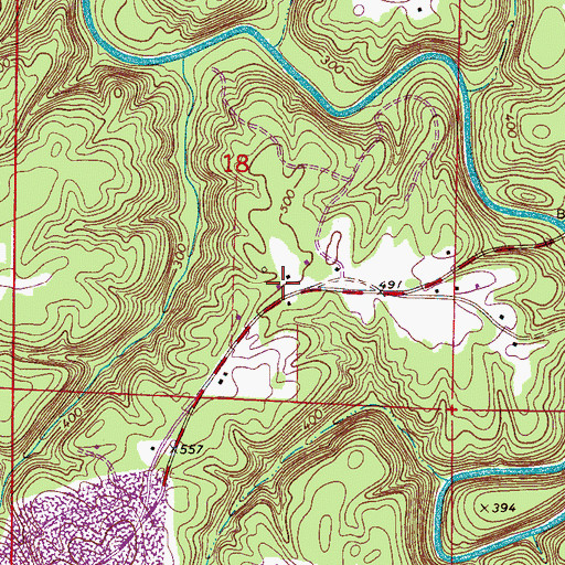 Topographic Map of Antioch Church, AL