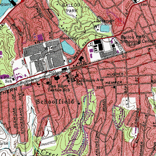 Topographic Map of Baltimore Avenue School, VA