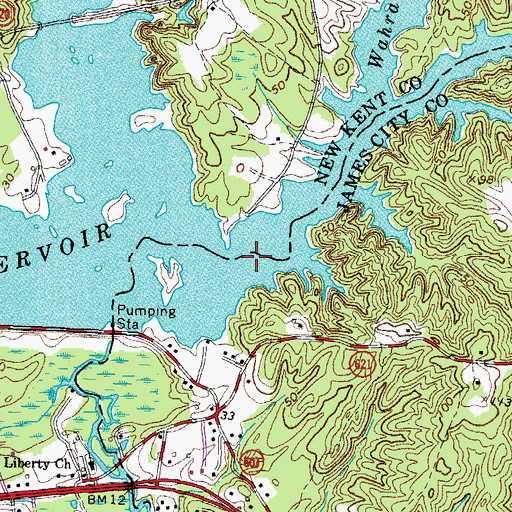 Topographic Map of Barnes Swamp, VA