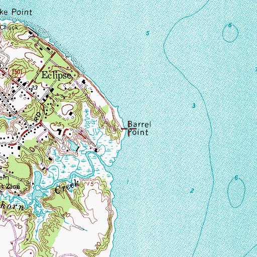 Topographic Map of Barrel Point, VA