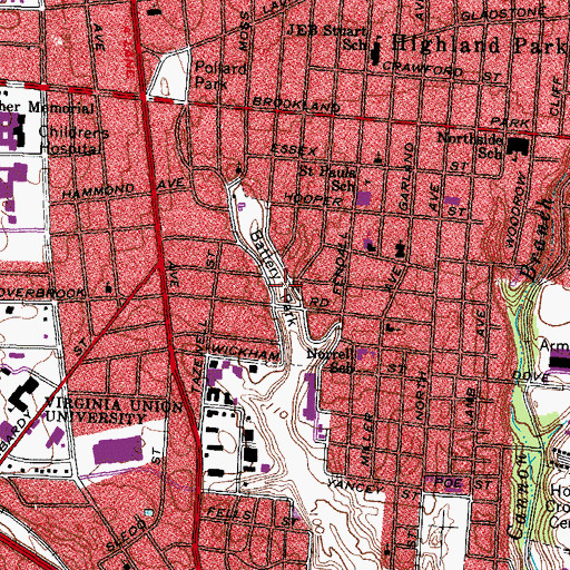 Topographic Map of Battery Park, VA