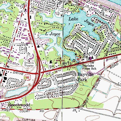 Topographic Map of Baylake Pines School, VA