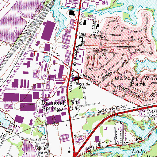 Topographic Map of Bayside Elementary School, VA