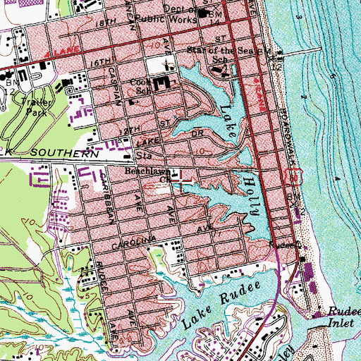 Topographic Map of Beachlawn Church, VA