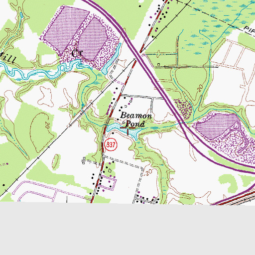 Topographic Map of Beamon Pond, VA