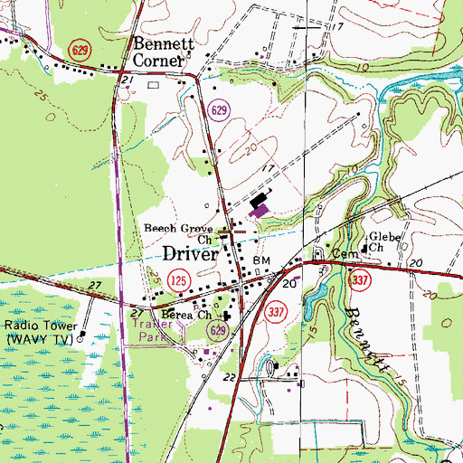 Topographic Map of Beech Grove Church, VA