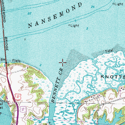 Topographic Map of Bennett Creek, VA