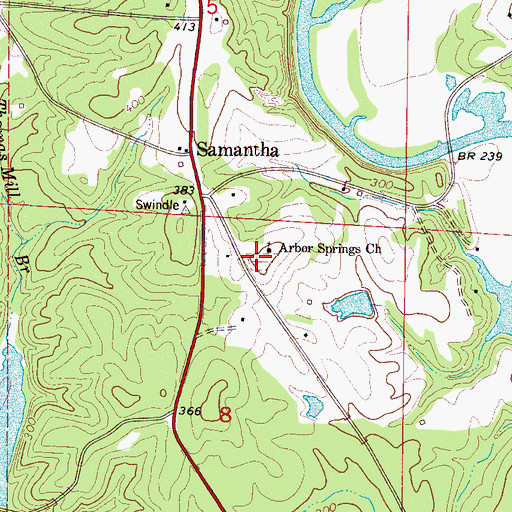 Topographic Map of Arbor Springs Cemetery, AL