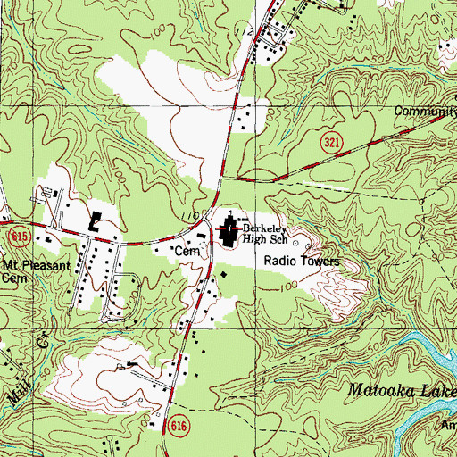 Topographic Map of Berkeley High School, VA