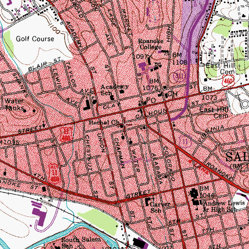 Topographic Map of Bethel Church, VA