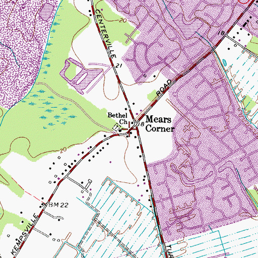 Topographic Map of Bethel Church, VA