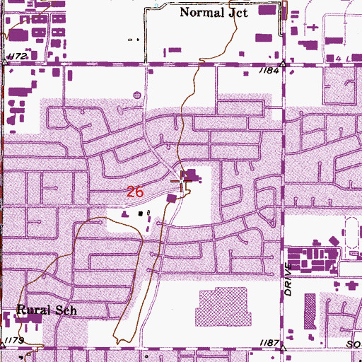 Topographic Map of Meyer School, AZ
