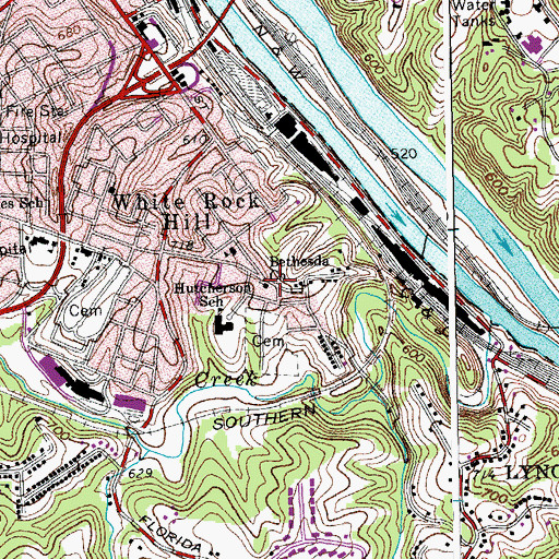 Topographic Map of Bethesda Presbyterian Church, VA