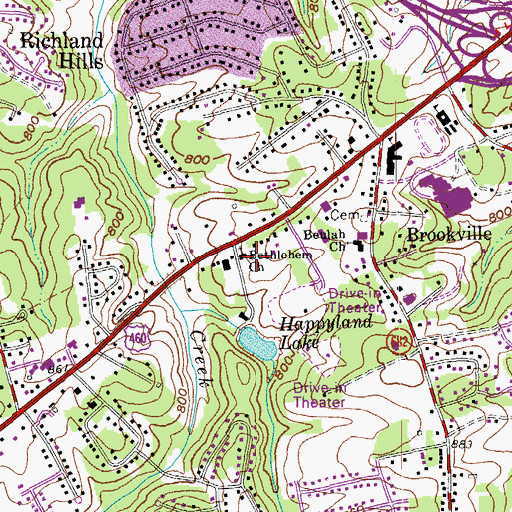 Topographic Map of Bethlehem Church, VA